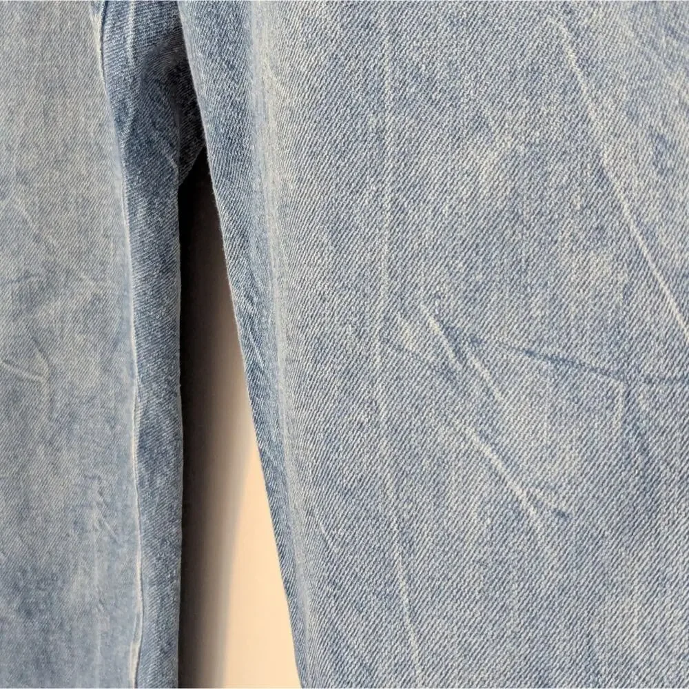 Zara Distressed Wide Baggy Barrel Leg Mom Jeans Sz 6 - Picture 4 of 7